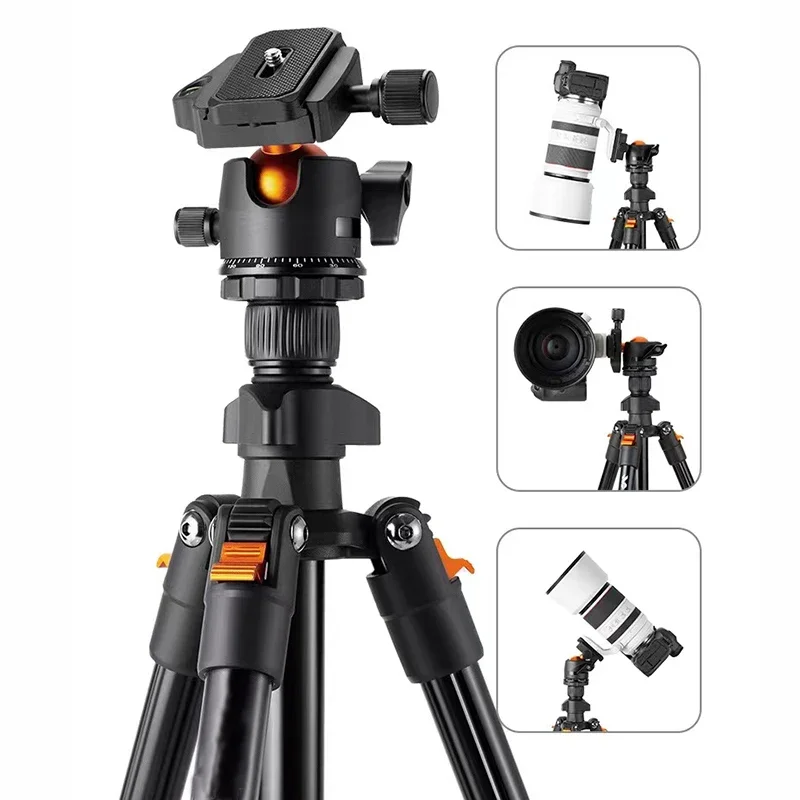 62.99 "camera Tripod, Used for DSLR Portable Aluminum Travel Tripod, with 360 ° Panoramic Ball Head Quick Release Camera Tripod