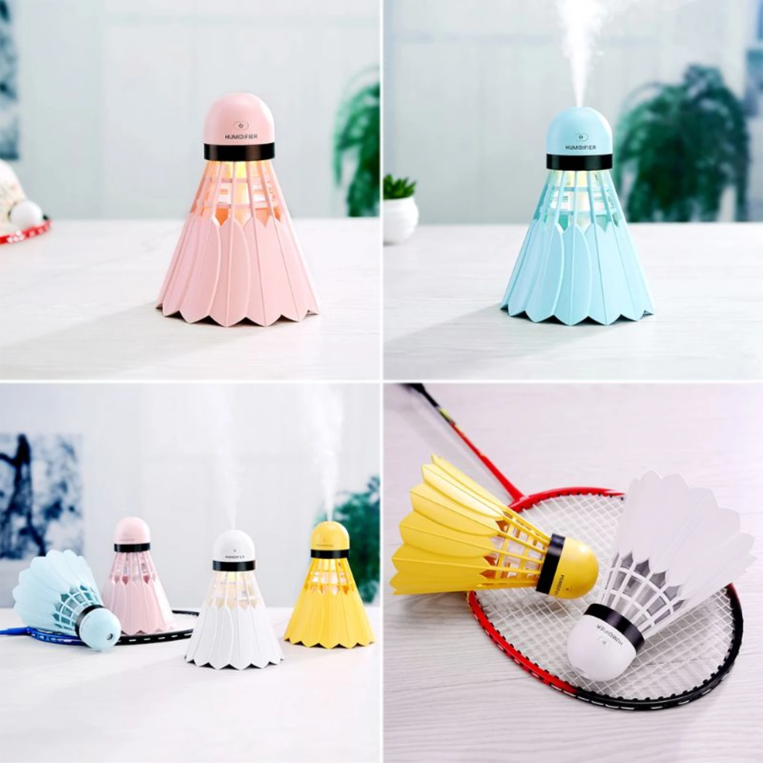 Enhance Your Space with Mini Badminton-inspired Creative Essential Oil Diffuser - Decorative and Relaxing Aromatherapy Device fo