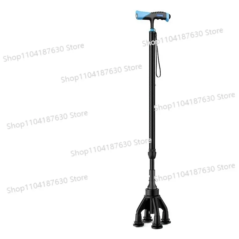 

Carbon Fiber Elderly Crutches Multi-functional Non-slip Telescopic Medical Four-legged Canes Crutches