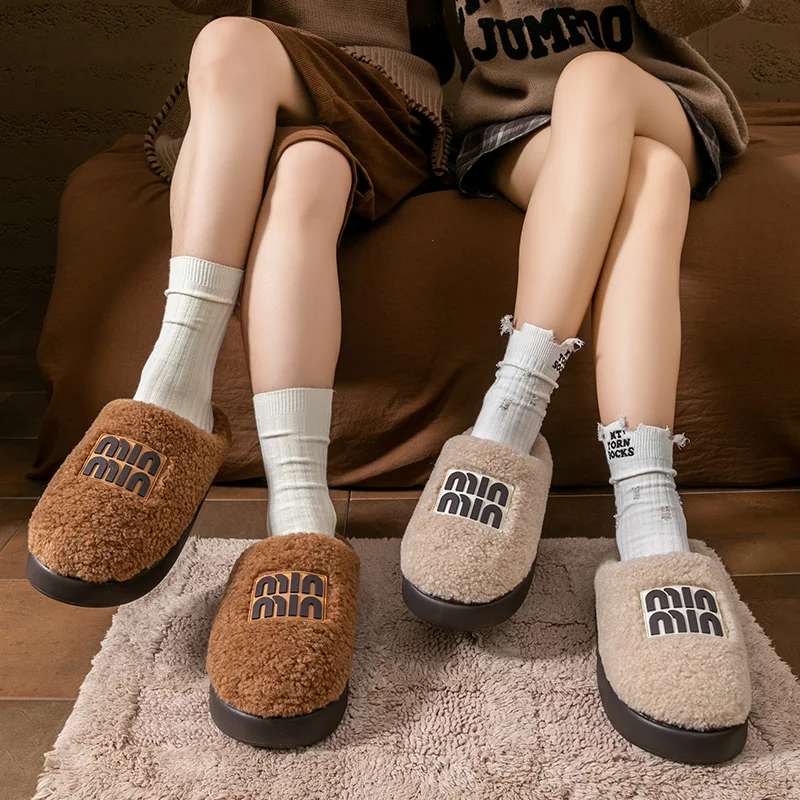 شباشب قطنية قطيفة جديدة للنساء، نعل سميك داخلي للخريف والشتاء مع نعال قطيفة مضادة للانزلاق، شبشب قطني سميك #3