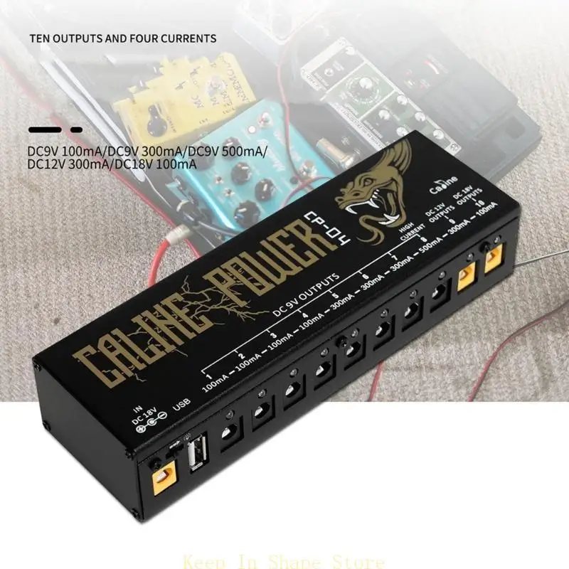 U1JC Guitar Pedal Power Supply with Short Circuit 10 Isolated Output