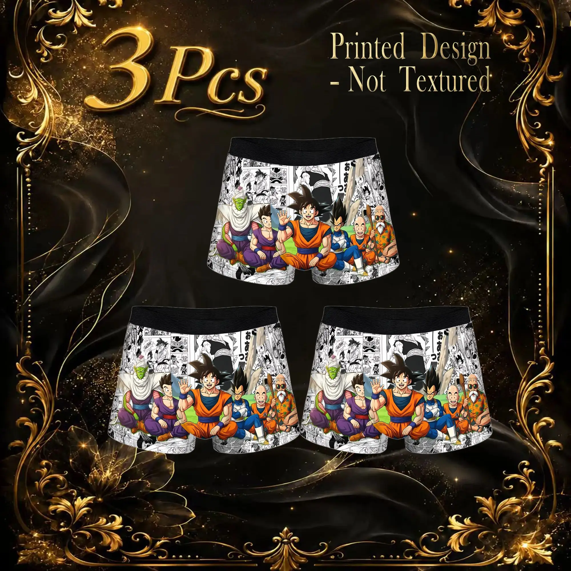 3Pcs  boxers Dragon Ball Z Underpants Homme Panties Men Underwear Comfortable Shorts Boxer Briefs