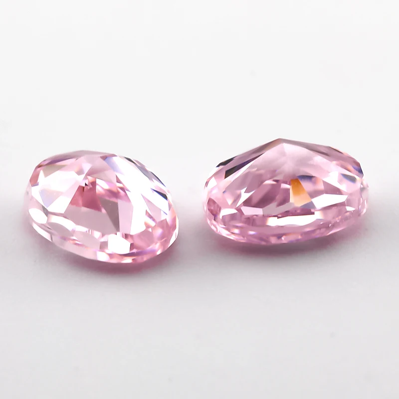 03 # Piedra de circonia cúbica con corte de hielo triturado ovalado de color rosa claro, circonita 5A, 6x8mm, piedra preciosa sintética CZ suelta para fabricación de joyas