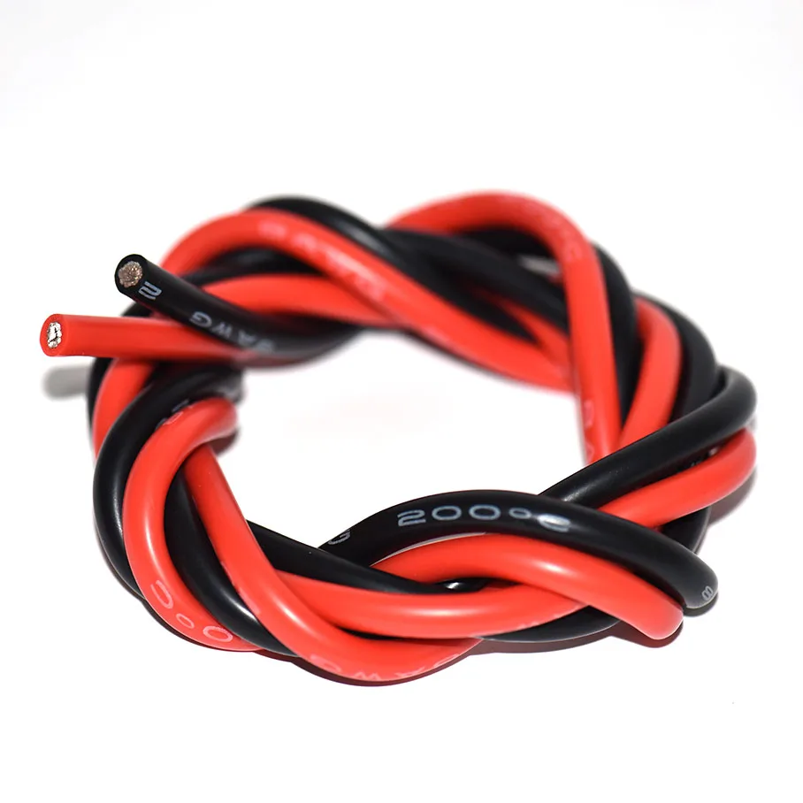 Super Soft Silicone Cable Heat Resistant Tin-plated Copper Wire High Current 16/14/12/10/8/6/4/2/0AWG Battery,Inverter,UPS,etc