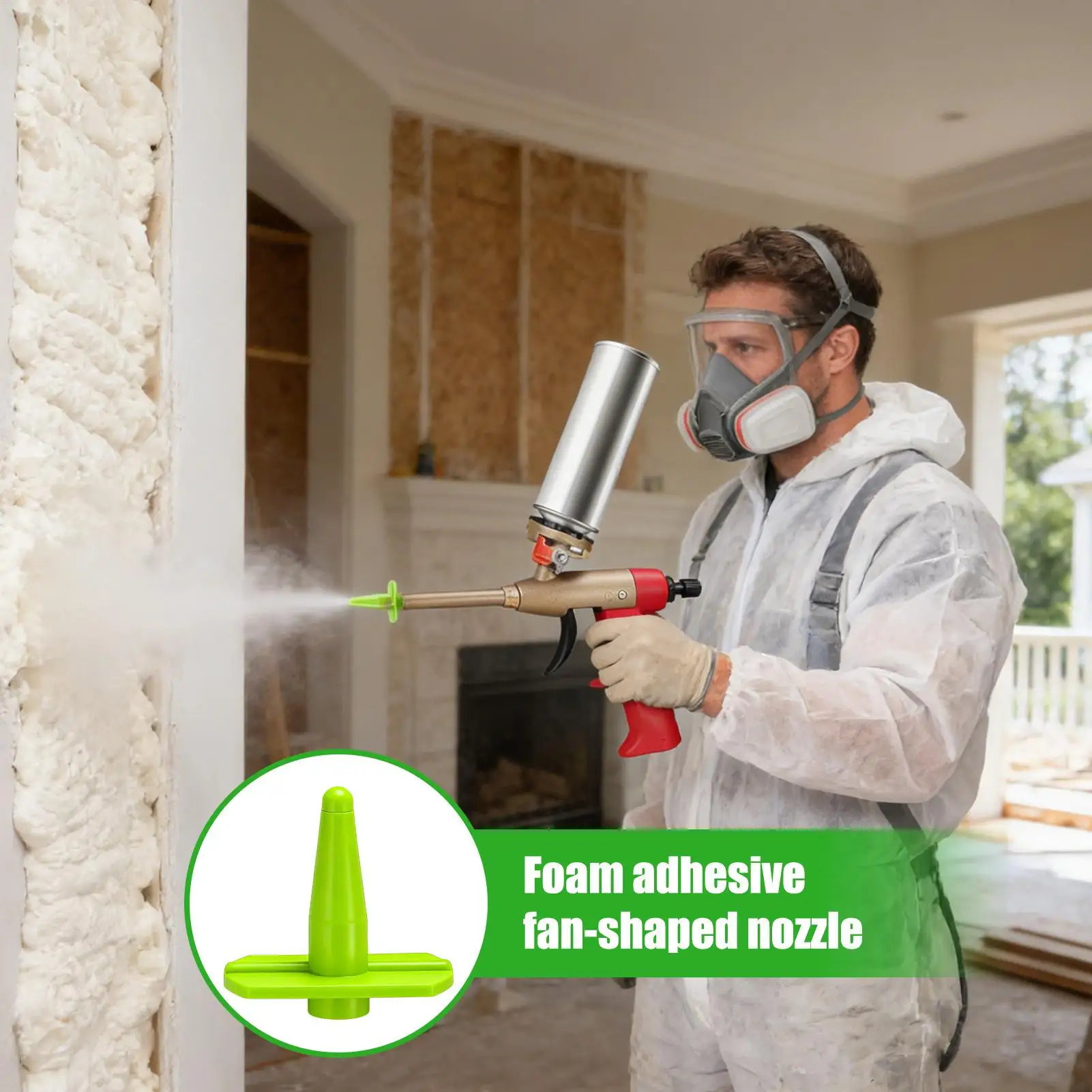 Spray Foam Nozzle Flat Insulation Hose Expanding Spray Foam Nozzle Tips For Caulking Sealing DIY Balcony Doors Window Wall