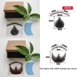 Gefälschter Schnurrbart großer Mantler großer Mann handgefertigt von echtem Haar Cosplay synthetische Einkommen unsichtbare Bärte 10 Hauptverkauf realistischer Bart - №3