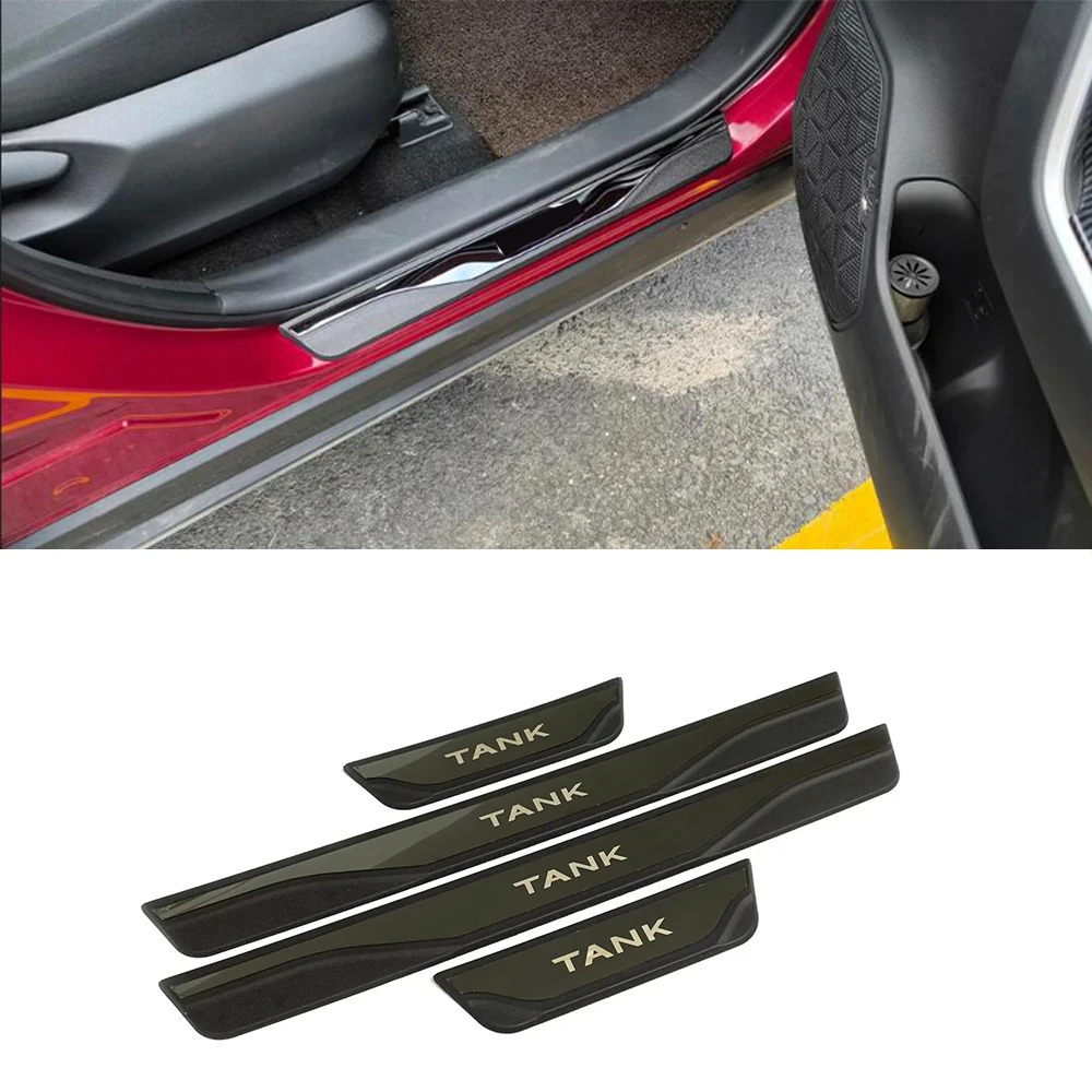 

For GWM Great Wall WEY TANK 300 2022-2024 Plastic Car Interior Door Welcome Threshold Cover Sticker Protector Auto Accessories