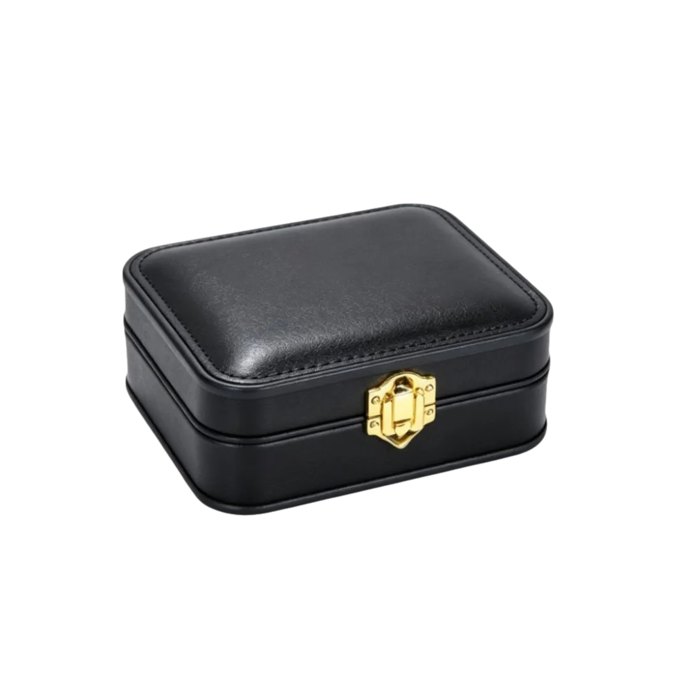 PU Leather Lockable Jewelry Box Lockable Double Layer Jewelry Storage Case Portable Vintage Portable Jewelry Case Girls