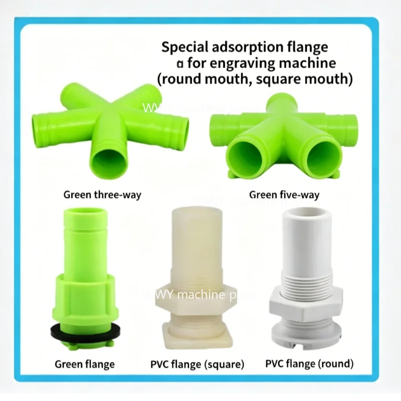 

10pcs Engraving Machine Vacuum Suction Table Flange Mouth Round Hole Suction Mouth PVC Material With Plug Round Head Square Head