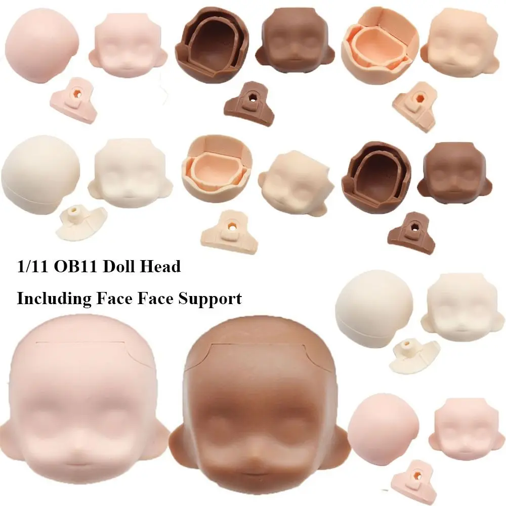 Resin 1/11 Doll Face Dolls Toy Accessories 5 Color OB11 Doll Head Back Head Body Fit Obitsu11 GSC DOD Dolls/ 1/12 BJD Dolls
