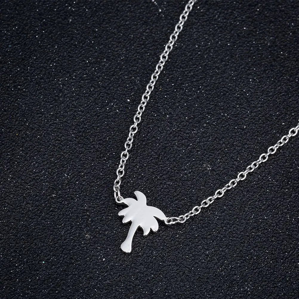 

2 Pcs Coconut Necklace Necklaces Tree Jewelry Gift European and American Stainless Steel Summer