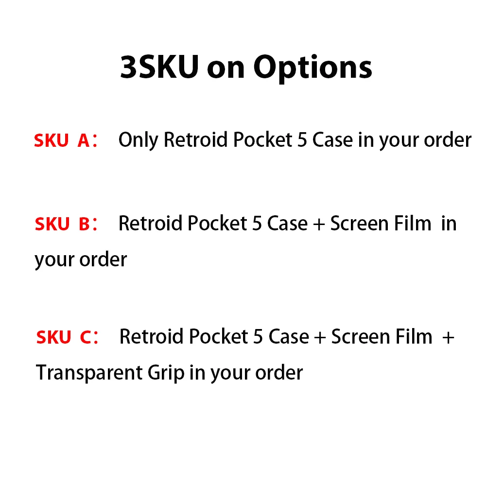 حقيبة سوداء من Retroid Pocket 5 وحدة تحكم ألعاب محمولة حقيبة حمل شاشة فيلم قبضة شفافة من RP5