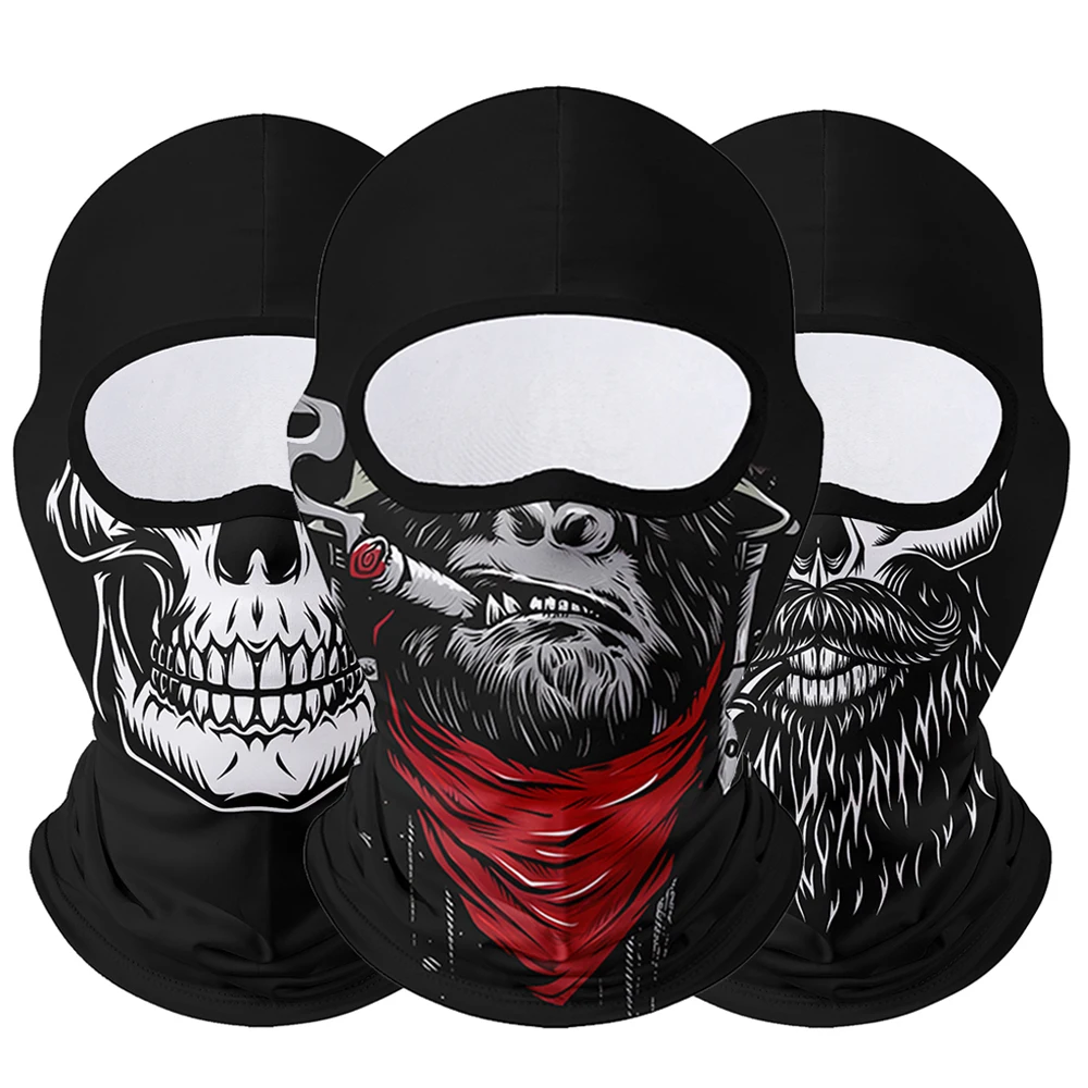 Balaclava Face Mask Moto Clown Ghost Skull Mask Breathable Windproof UV Sun Dust Protective Full Face Cover For Summer Sprin