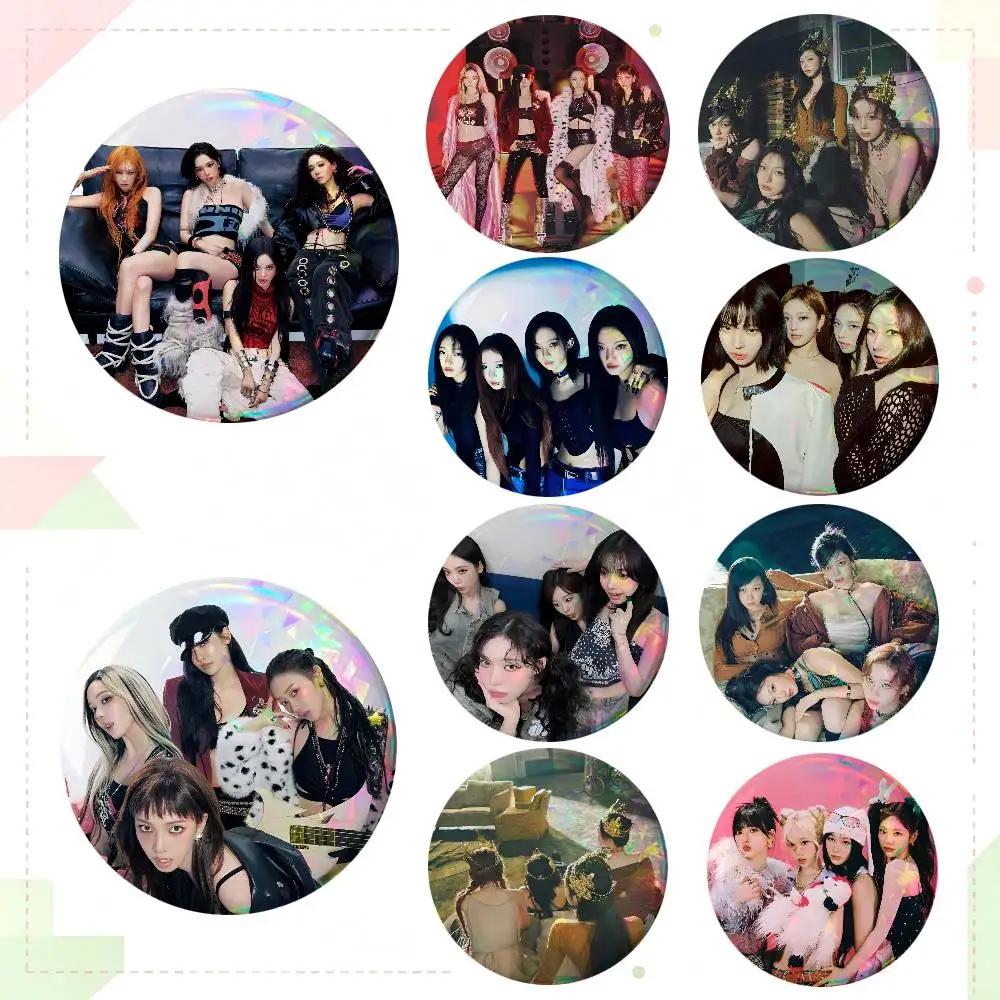 Korean Group K-POP A-Aespa Round Badge Creative Brooch Clothing Backpack Accessories Lapel Pin