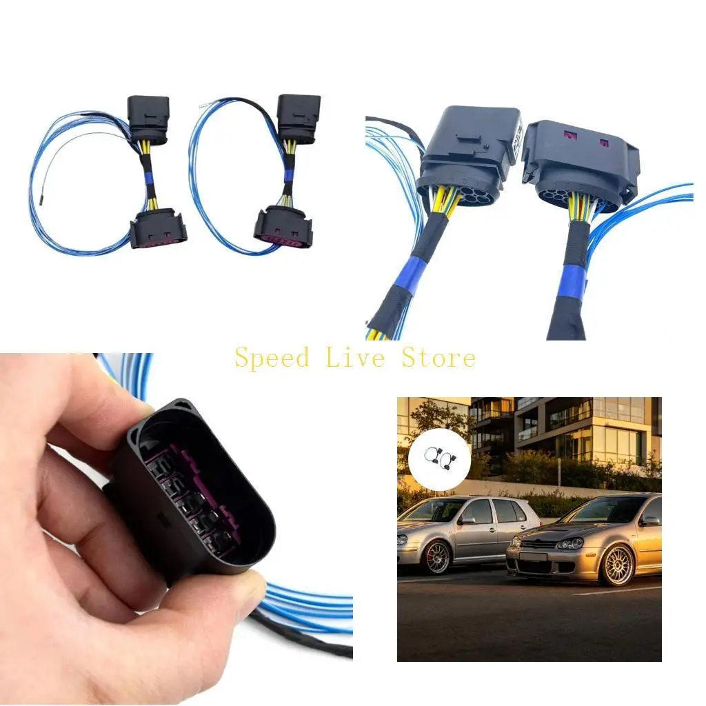547C 1 Pair Plug And Play Plastic Xenon Headlight Adapter Wire Cable For MK5 Golf MK4