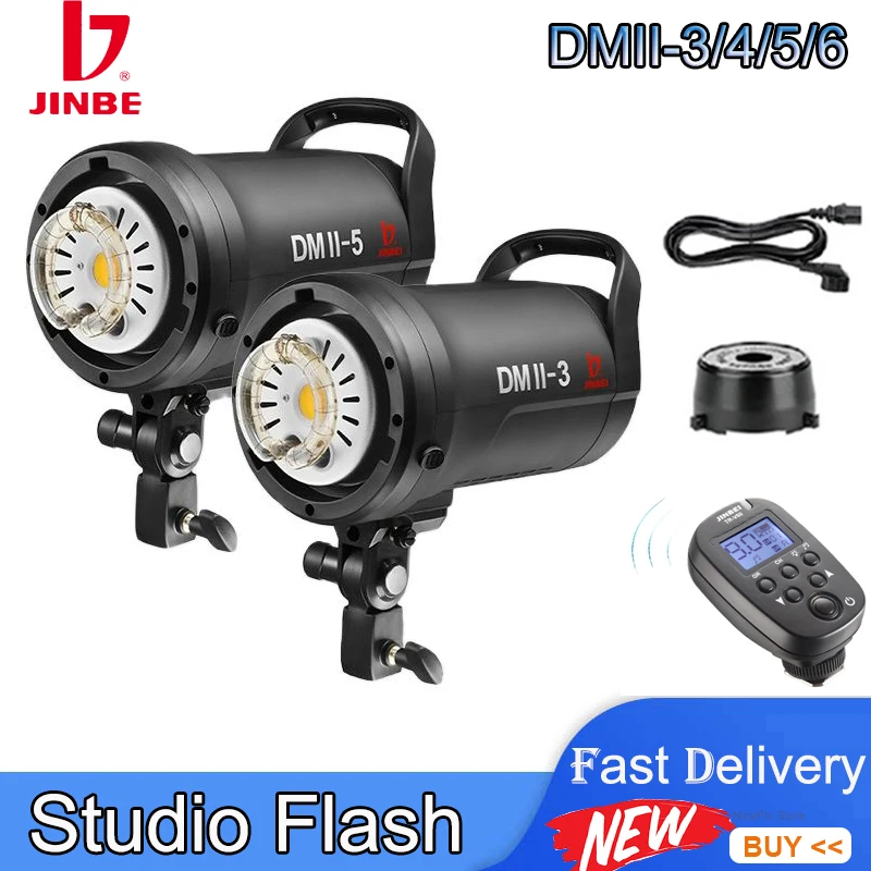 

JINBEI DMII-3/4/5/6 Studio Flash Portable Photography Lighting Strobe Flash Wireless Control Bowens Mount for Shooting