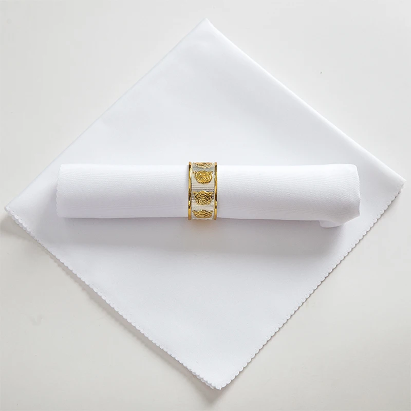 White Wedding Table Cloth Napkins Recycled Textile Napkins Polyester Restaurant Handkerchie Tea Towel Table Napkins Cloth