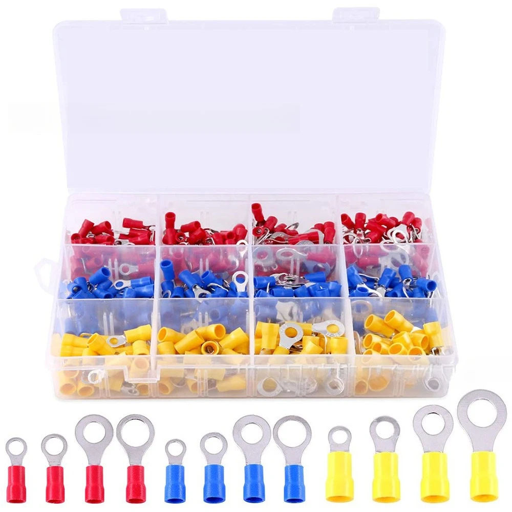 Boxed 360PCS Color Coded Cold Crimp Wire Connectors Male Female Quick Disconnect Insulated Spade Terminal Set