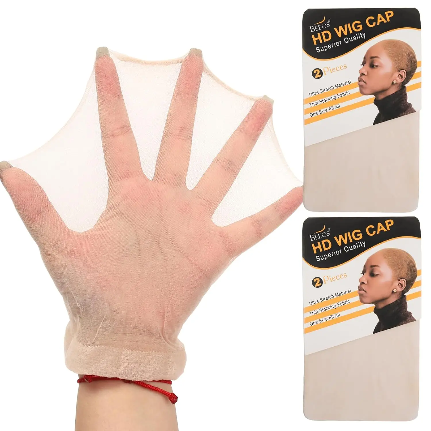 

4-Piece Invisible Sheer Wig Caps, Ultra-Thin Stretchy Breathable for Lace Front Wigs and Bald Caps