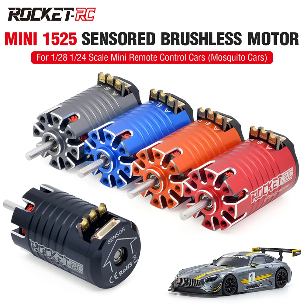 ROCKET-RC MINI 1525 Sensored Brushless Motor 3500KV 4500KV 5500KV 6800KV For 1/28 1/24 Mini Remote Control Cars (Mosquito Cars)
