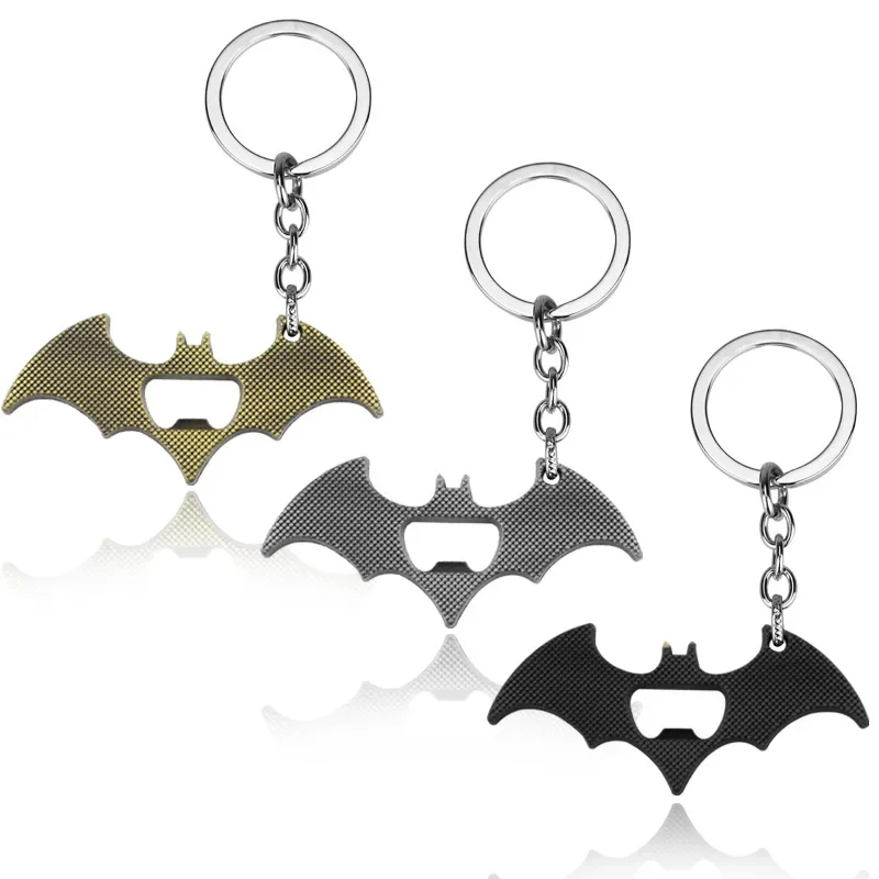 Creative Bat Shaped Beer Opener Keychain Alloy Bag Pendant Gifts for Boyfriend Cute Groomsmen Gifts Present Two Colors Available