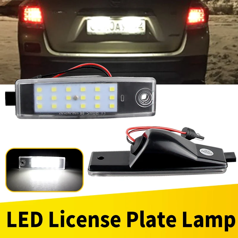 2Pcs Car LED Number License Plate Light for Toyota Highlander 07-13 Harrier H200 200 Series Hiace/Hiace S.B.V Land Cruiser 200