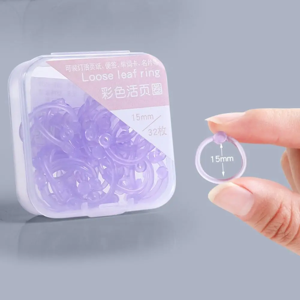 Creative DIY Binder Ring 15/20/25mm Plastic Loose Leaf Paper Fixing Clip Multi-Function Loose-leaf Book Hoops School Office view 6
