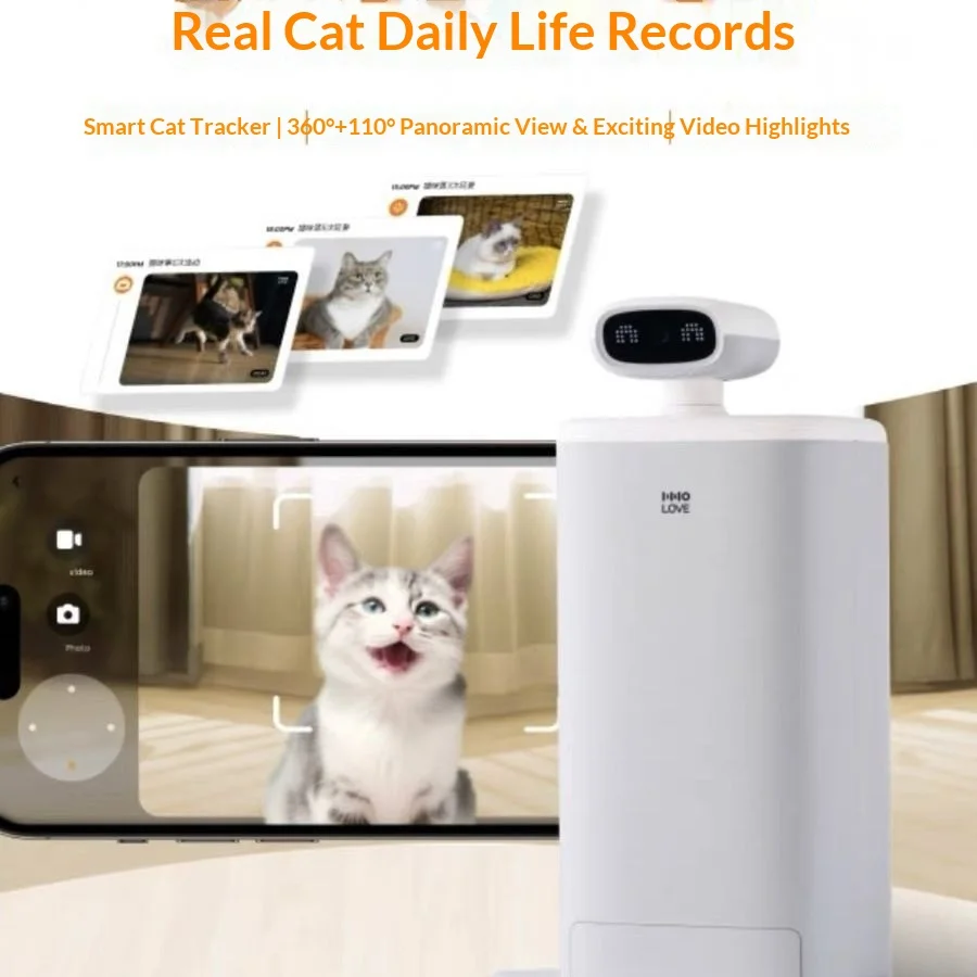 Artificial intelligence  integrated automatic pet feeder - 360 ° tracking, remote operation, meal monitoring