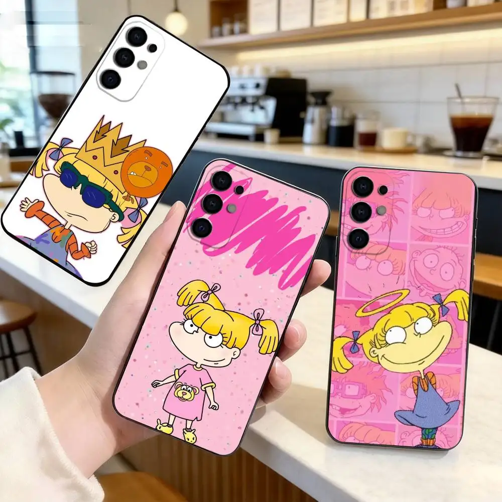 

R-Rugrats cute A-Angelica Pickles Phone Case For Samsung S25,S24,S21,S22,S23,S30,Ultra,S20,Plus,Fe,Lite,Note,10,Black Cover