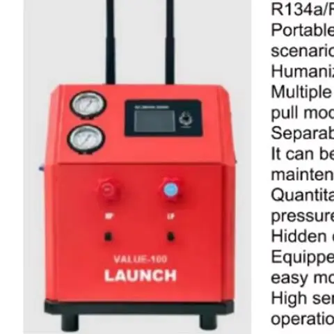 For LAUNCH Portable R410A Refrigerant Value-100 Recycling Machine Latest Model for Home Use