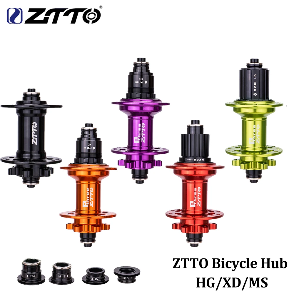 ZTTO P3 Mountain Bike 6 Pawl Disc Brake Hub 32 Holes DT 370 XM490 D041SB D042SB Thru Axle Quick Release Front Rear Bicycle Hub