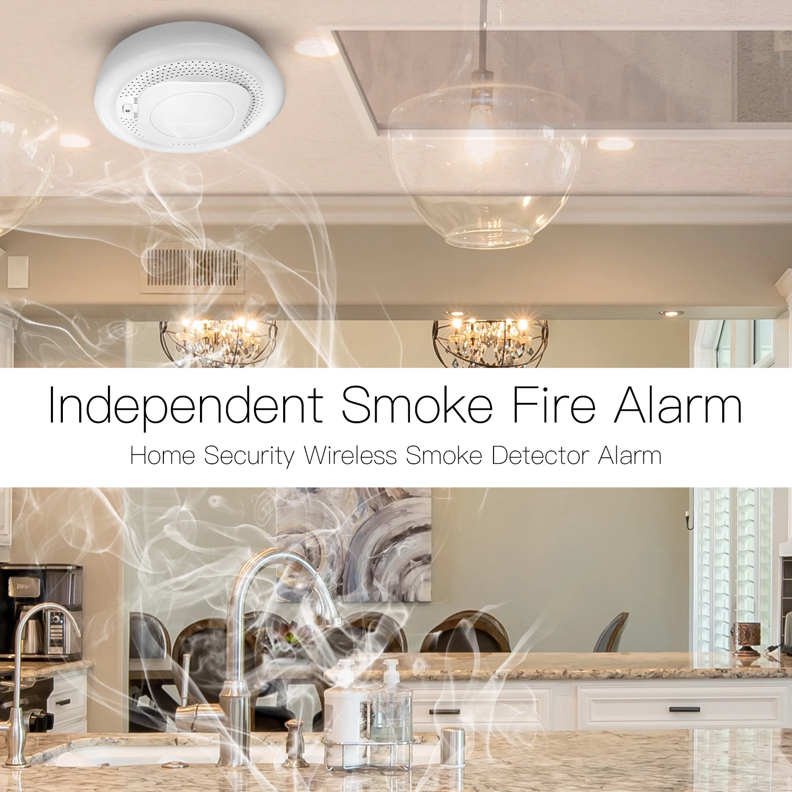 MOES ZigBee Smoke Detector Tuya Smart Fire Alarm 85dB Sound Home Security Smoke Sensor