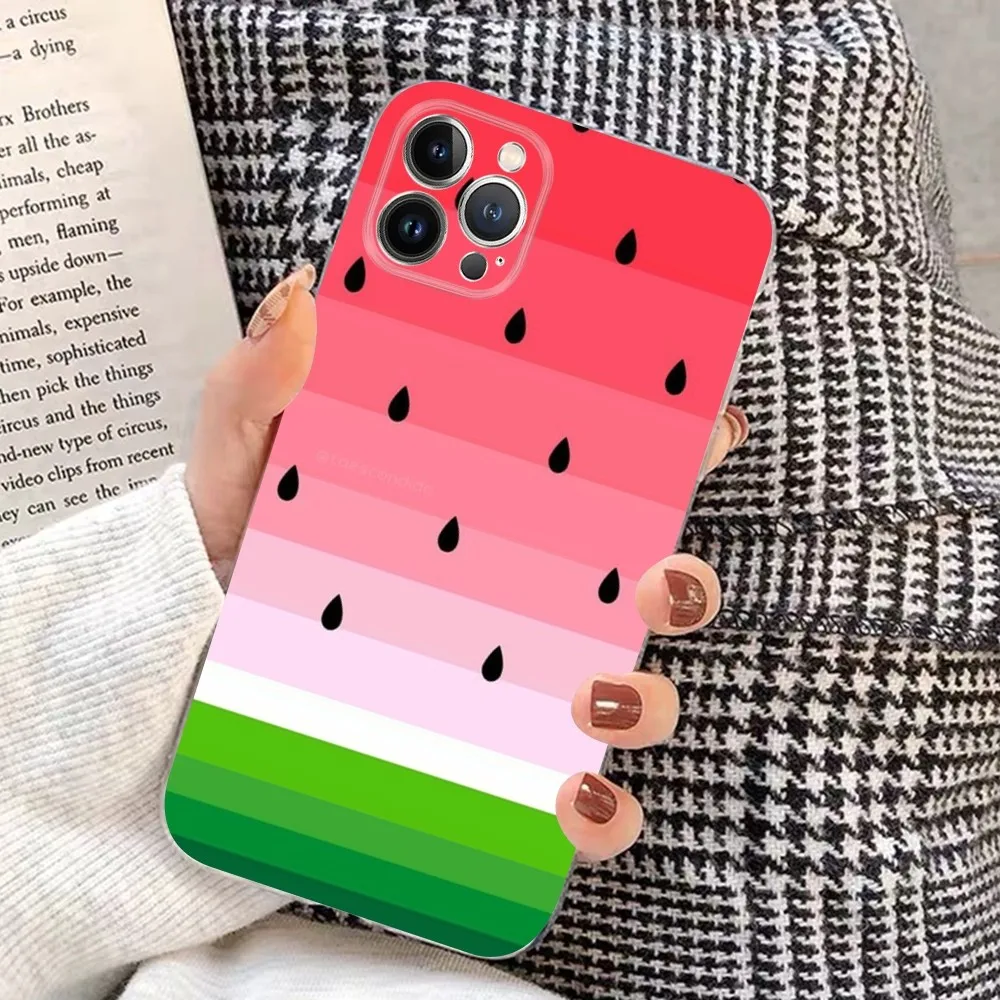 Summer Cartoon Watermelon Phone Case For iPhone 15 14 11 12 13 Mini Pro XS Max Cover 6 7 8 Plus X XR SE 2020 Funda Shell