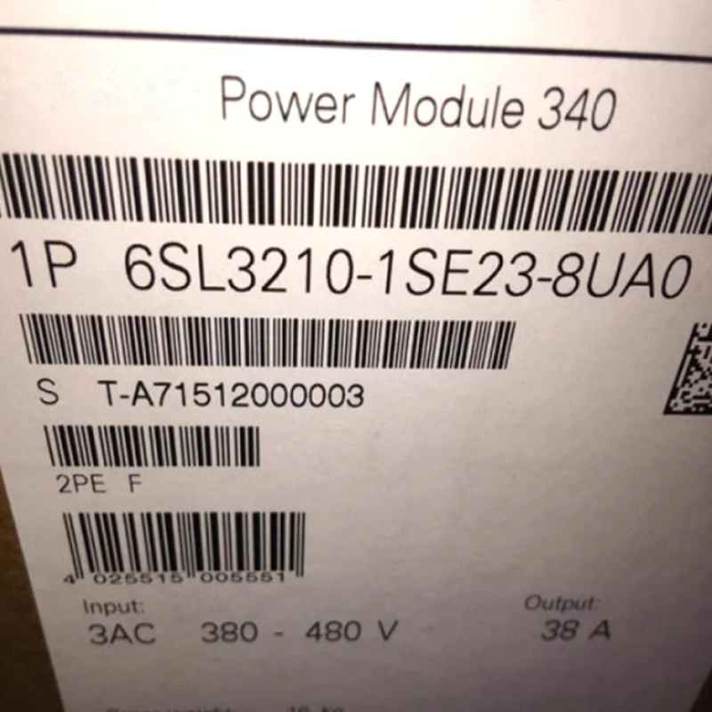 

NEW 6SL3210-1SE23-8UA0 3AC 380-480V, 50/60Hz Output: 3AC 38A (18.5kW) Structure 6SL3 210-1SE23-8UA0