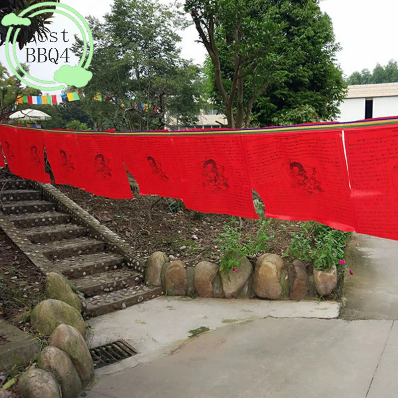 (BBQ4)Religious Flag Tibetan Buddhist Prayer Flag Tibet Lung Ta Banner Scriptures Flag