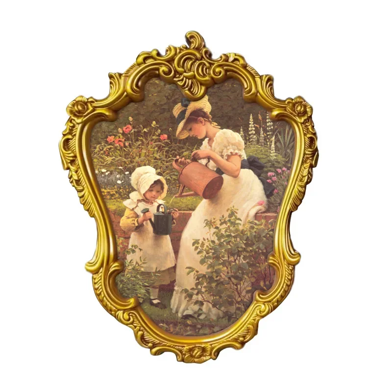 American style figure retro decorative painting living room mural entrance entrance hanging painting