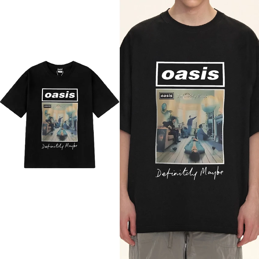 Hot sale O-Oasis Rock Band vintage Graphic T shirt Men Women Hip Hop Casual streetwear Unisex 100% Cotton short sleeve T-shirts