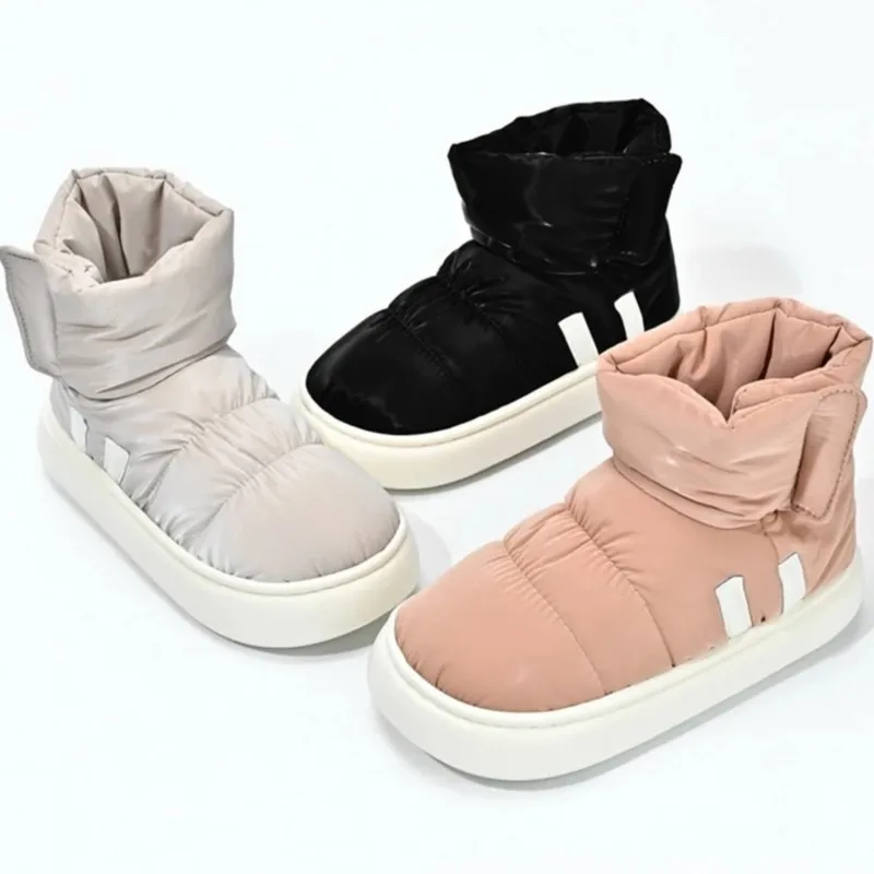 Casual High Top donna stivaletti da neve alla caviglia pantofole per la casa caldo peluche Unisex scarpe da casa appartamenti piattaforma fuori