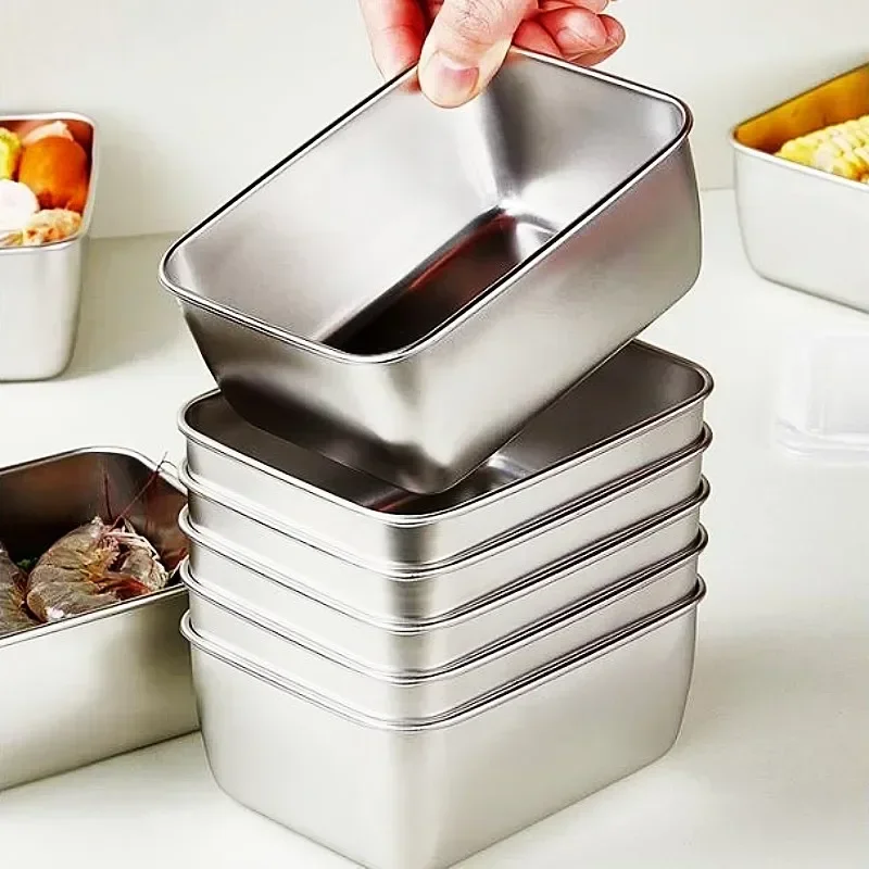 

Box 6pcs Stainless Freshness Picnic Box Storage Lid Food Refrigerator Steel Prepare Food 600ml With Box Plastic Preservation