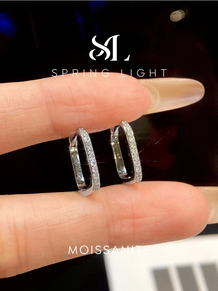 Echte Moissanit-Diamant-Creolen für Damen, ideal für Jubiläen, Partys, modisch, luxuriös, hochwertige Modeschmuckstücke. – Detail 1