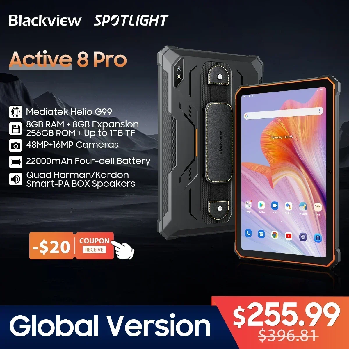 [World Premeire] Blackview Active 8 Pro Rugged Tablets Android 13 10.36