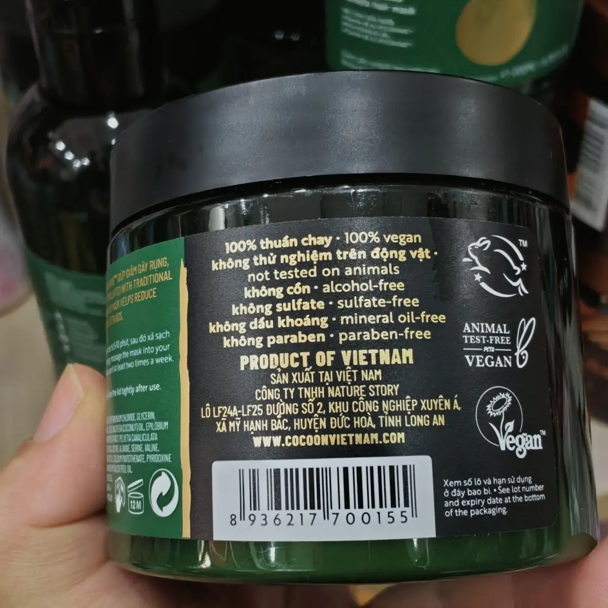 Vietnam 200ml Vegan Hair Mask – Pomelo Extract & Xylishine™, Repairs Damaged Cuticles & Retains Moisture, Rich Cream