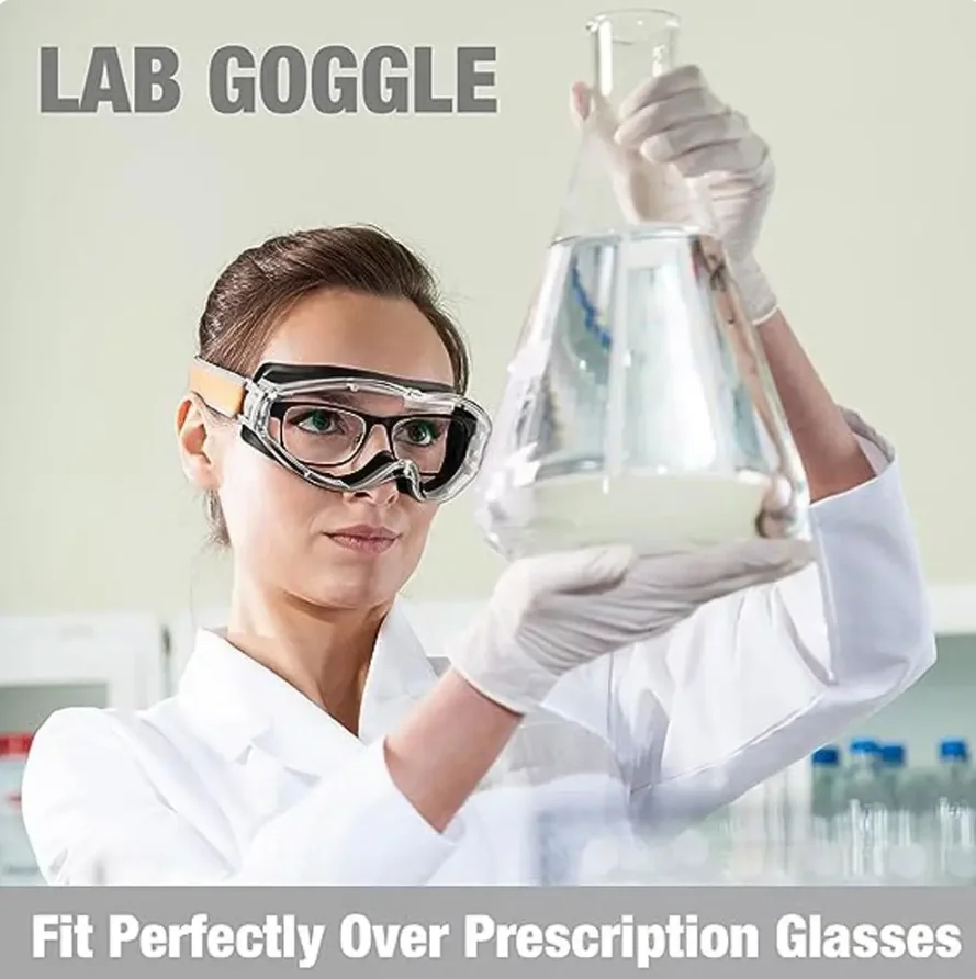 Large Frame Protective Goggles HD Transparent Anti-Ultraviolet Waterproof Anti-Fog Riding And Skiing Safety Sports Glasses