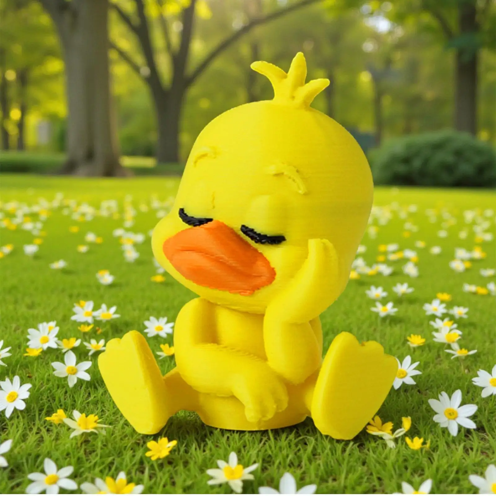 5Pcs 3D Printed Mini Duck Figurines, Funny Collectible Animal Statue, Cute Desktop Decor for Home Office Bookshelf Entryway