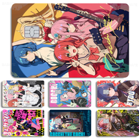 1PC Anime Singer B-Bocchi The Rock Cartoon Credit Card Skin Stickers For Bank Card Bus Metro Card Sticker Waterproof Women Gift