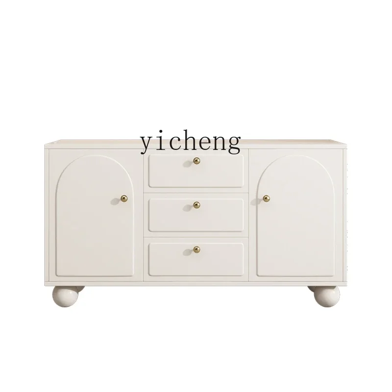 ZK French Cream Style Solid Wood Chest of Drawers Storage Cabinet Bedroom Wall Locker Bed Front Cabinet