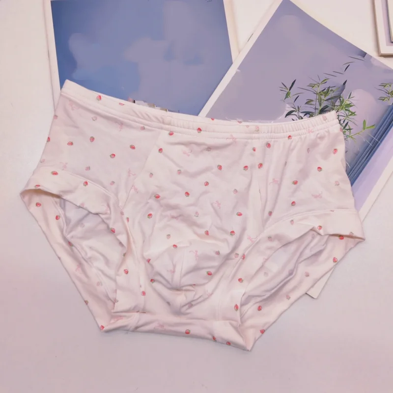 Man's Elastic Cotton Briefs High Waist Floral Printing Convex Pouch Panties Soft Breathable LGBT Triangle Underwear