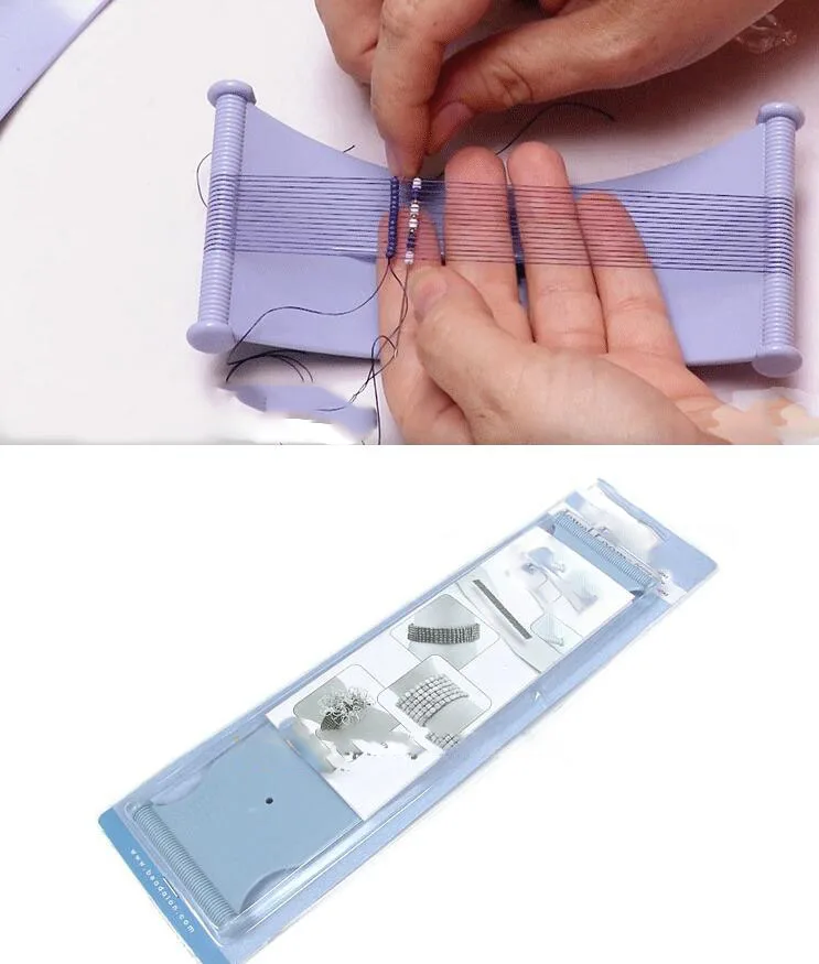 DIY pulsera casera collar pendiente herramienta tejido tejer máquina de telar con cuentas, Mini telar de cuentas de plástico grande para el hogar de moda