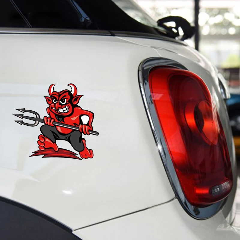 الأحمر الشيطان شيطان الكرتون سيارة ملصق دراجة نارية مقاوم للماء شارات الفينيل محمول الديكور مضحك تصفيف السيارة اكسسوارات السيارات