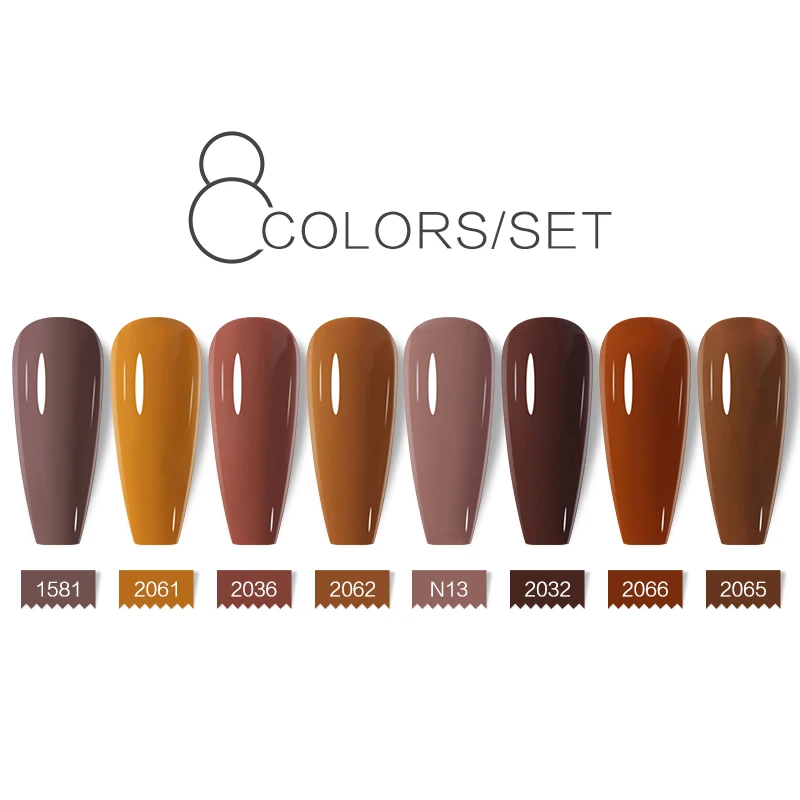 

Arte Clavo 15 мл Набор гель-лаков для ногтей 8 шт./компл. Цветной лак для ногтей Soak Off Nail Lacquer Need Top Base Coat УФ-гибридный лак для маникюра